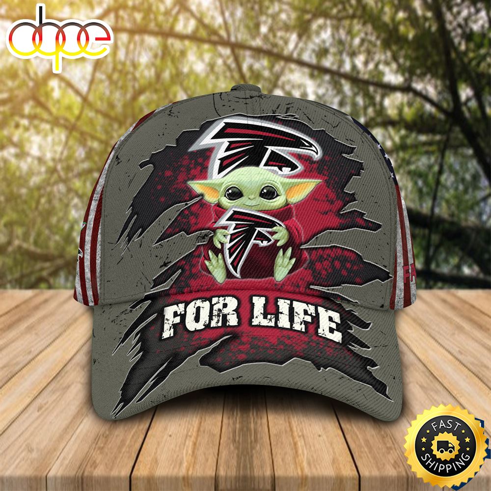 Baby Yoda NFL Atlanta Falcons For Life Cap