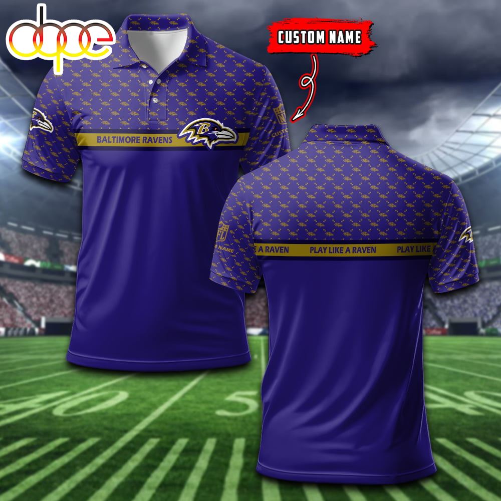 Baltimore Ravens Custom Name Sports For Fan Polo Shirt