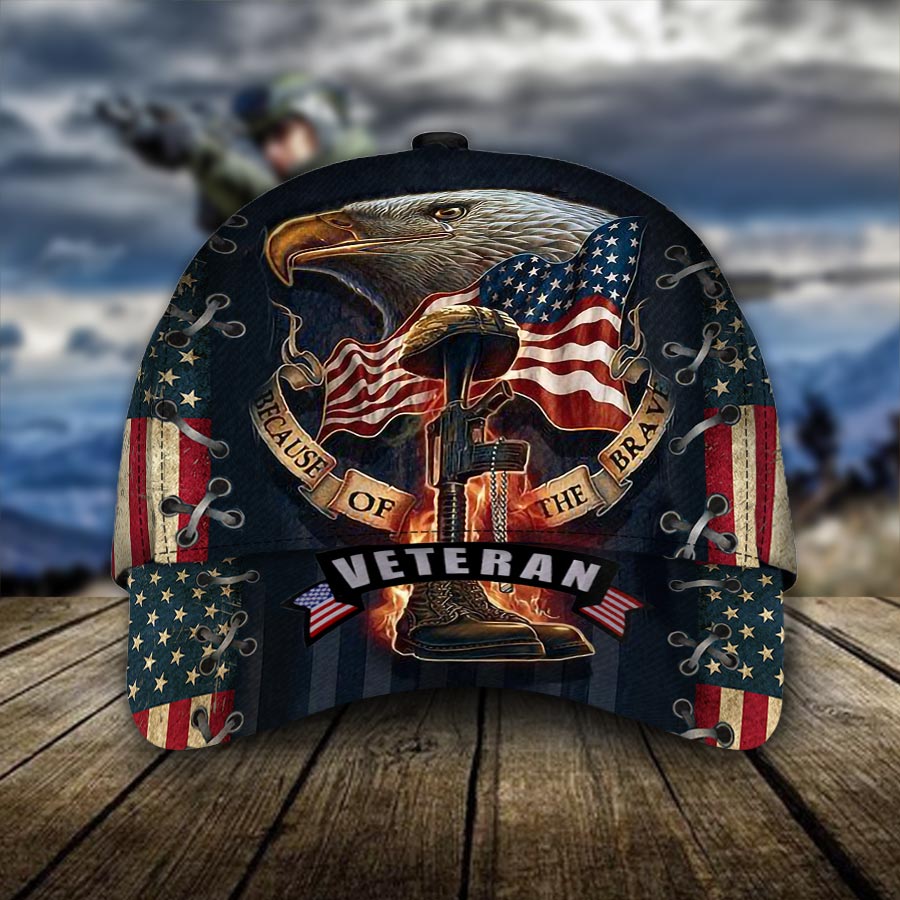 Beacause Of The Brave Veteran Classic Cap