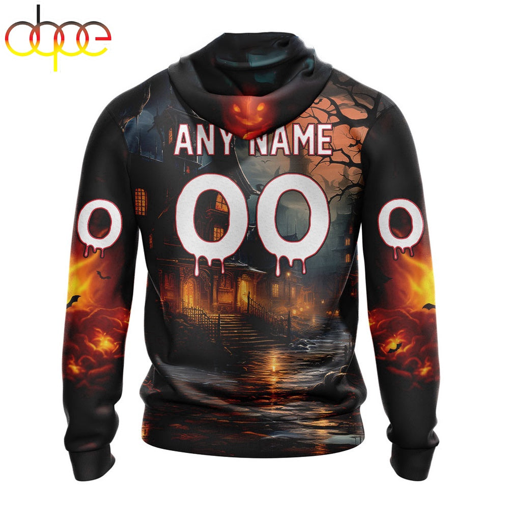 Custom Name And Number NFL Chicago Bears Halloween Badut Mematikan 3D Hoodie Shirt