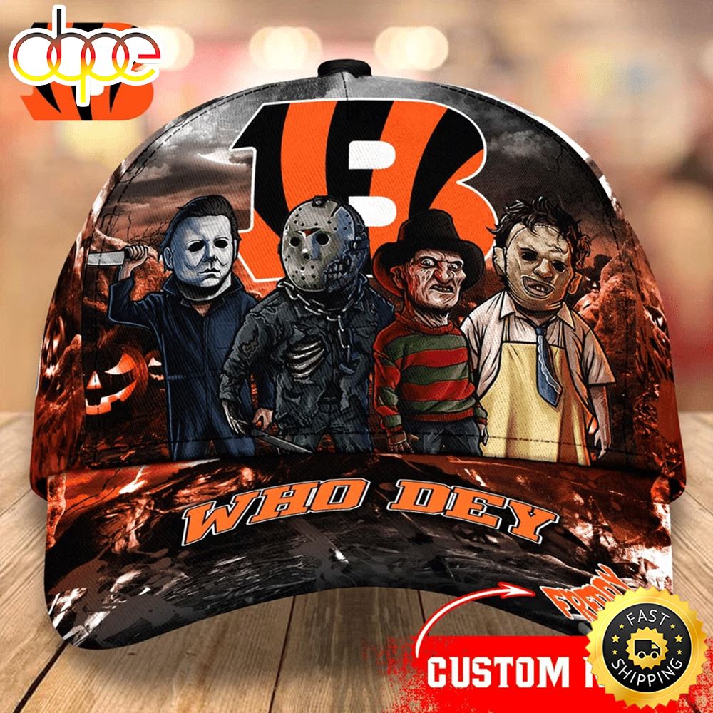 Cincinnati Bengals  Nfl Personalized Trending Cap Mixed Horror Movie Characters