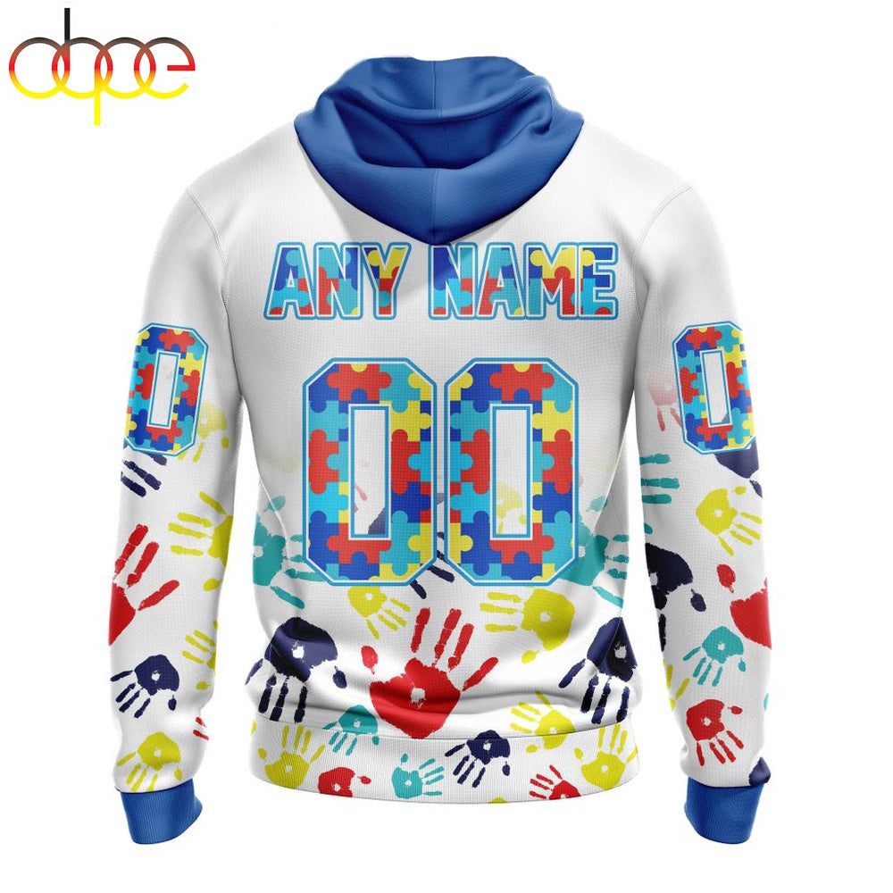 Custom Name And Number Chicago Bears NFL Special Fearless Against Autism 3D Hoodie Shirt