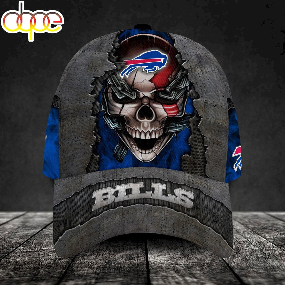 Custom Name Buffalo Bills NFL Skull Chain Baseball Classic Cap