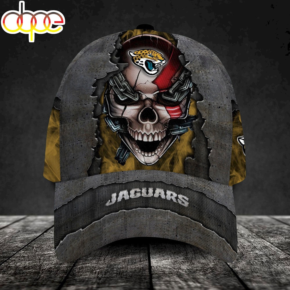 Custom Name Jacksonville Jaguars NFL Skull Chain Baseball Classic Cap