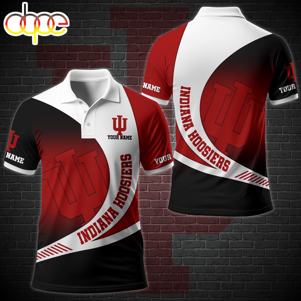NCAA Indiana Hoosiers Team Polo Shirt Custom Your Name