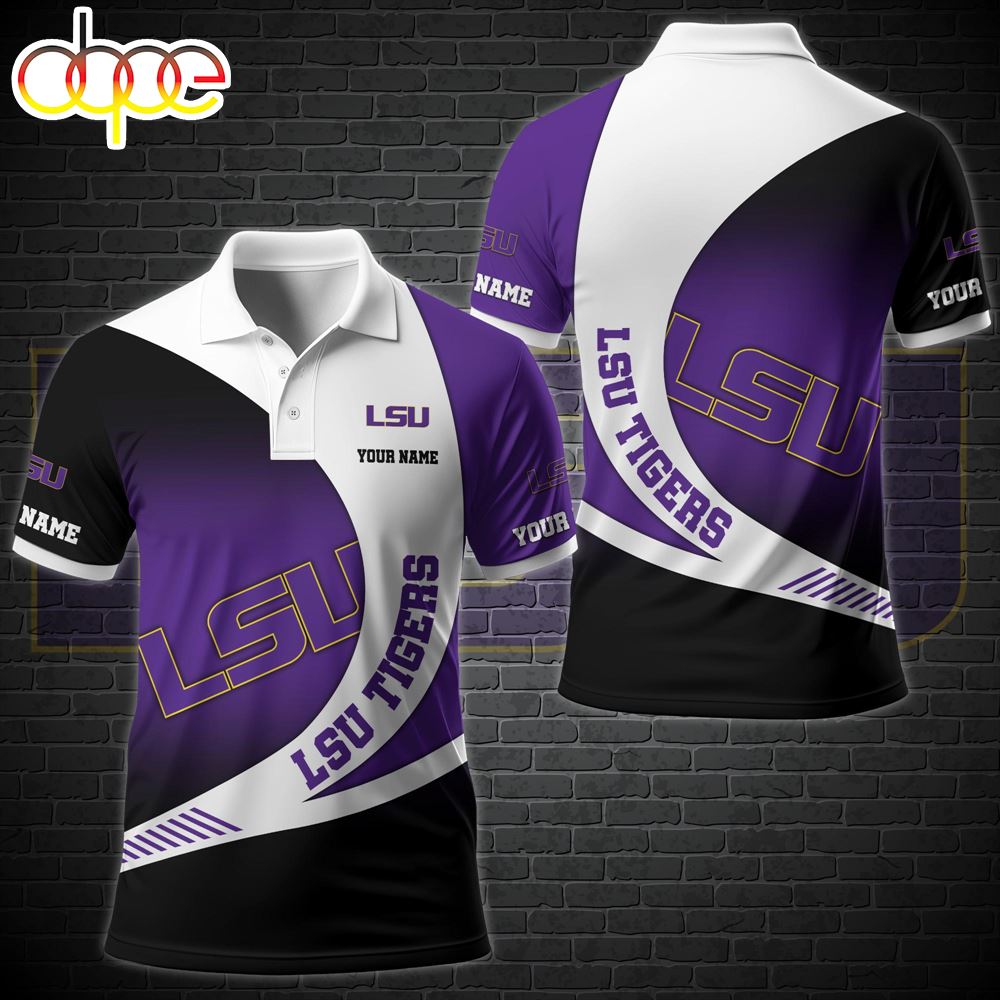 NCAA LSU Tigers Team Polo Shirt Custom Your Name