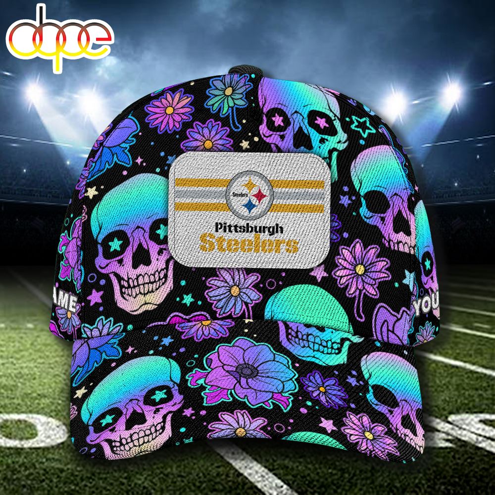NFL Pittsburgh Steelers Custom Name Cap Skull