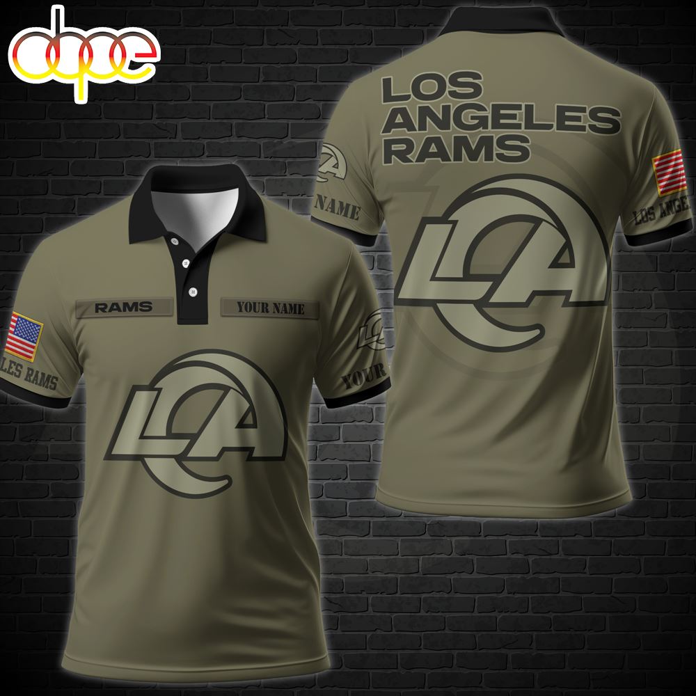 NFL Vetaran Day Los Angeles Rams Polo Shirt Custom Your Name
