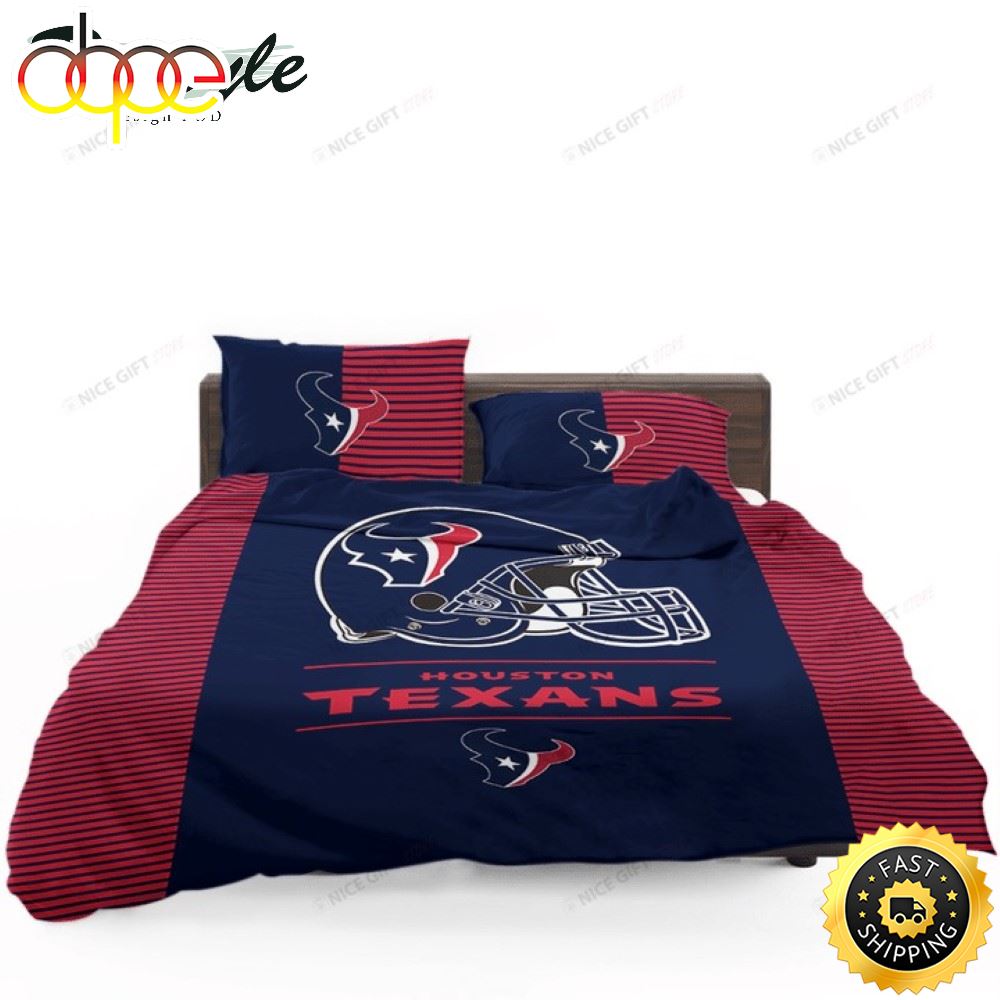 NFL Houston Texans Blue Red Helmet Bedding Set