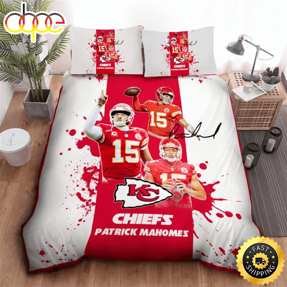 NFL Kansas City Chiefs Patrick Mahomes 15 Bedding Set