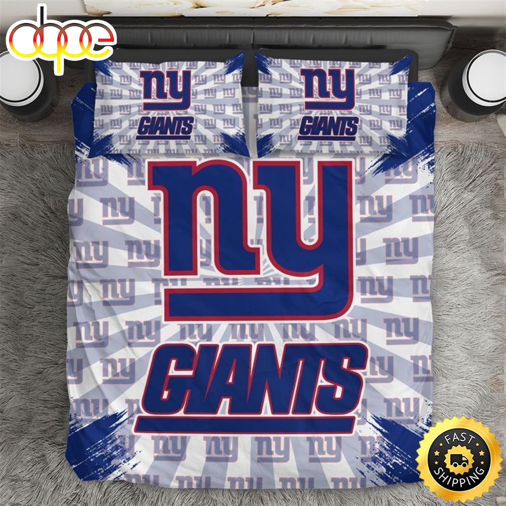 NFL New York Giants Grey Blue Bedding Set