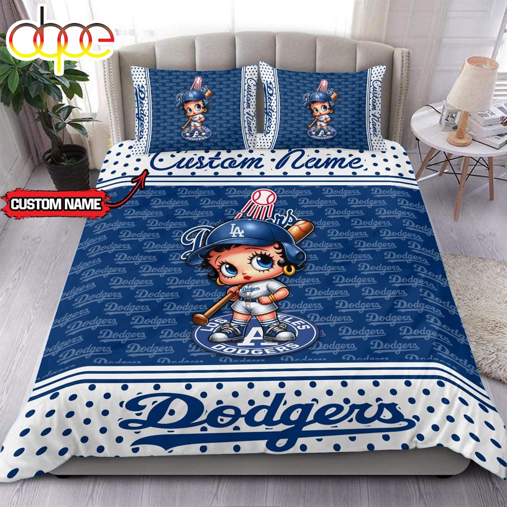 Personalized Name MLB Los Angeles Dodgers Baseball Bedding Set