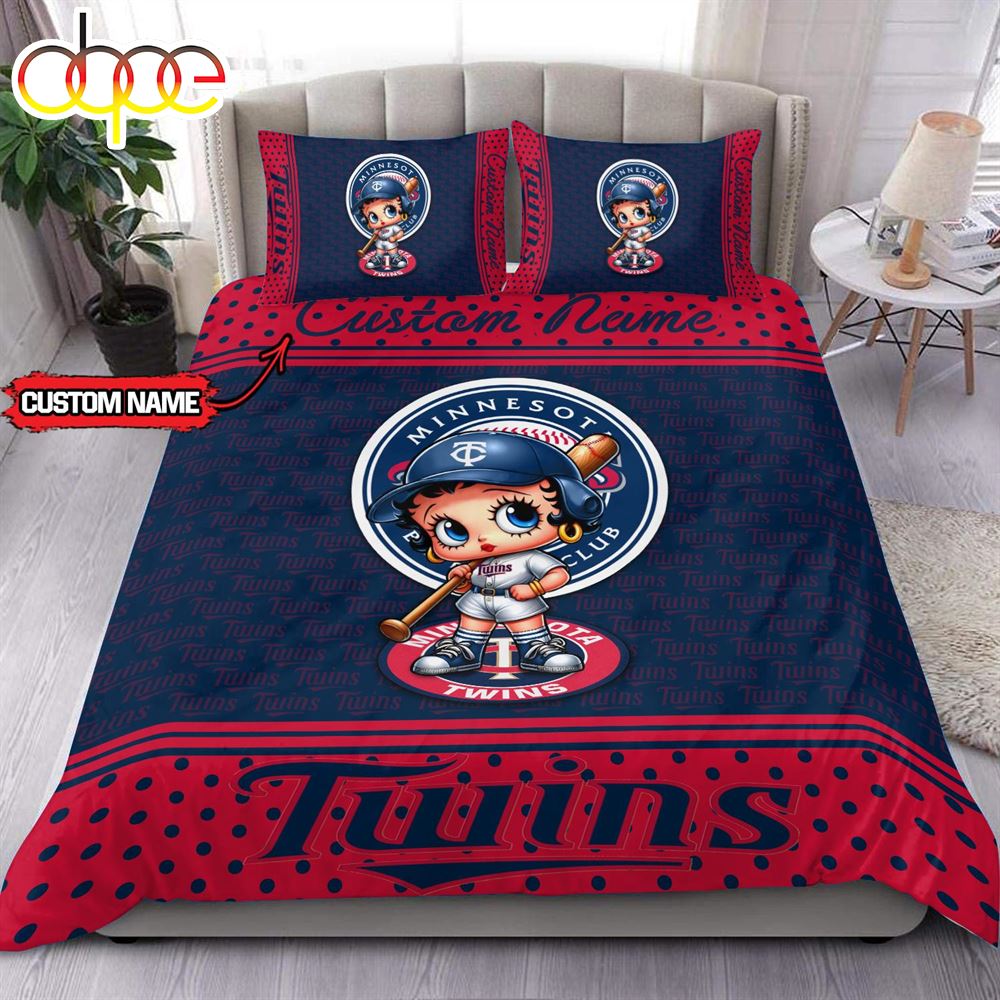 Personalized Name MLB Minnesota Twins Baseball Bedding Set