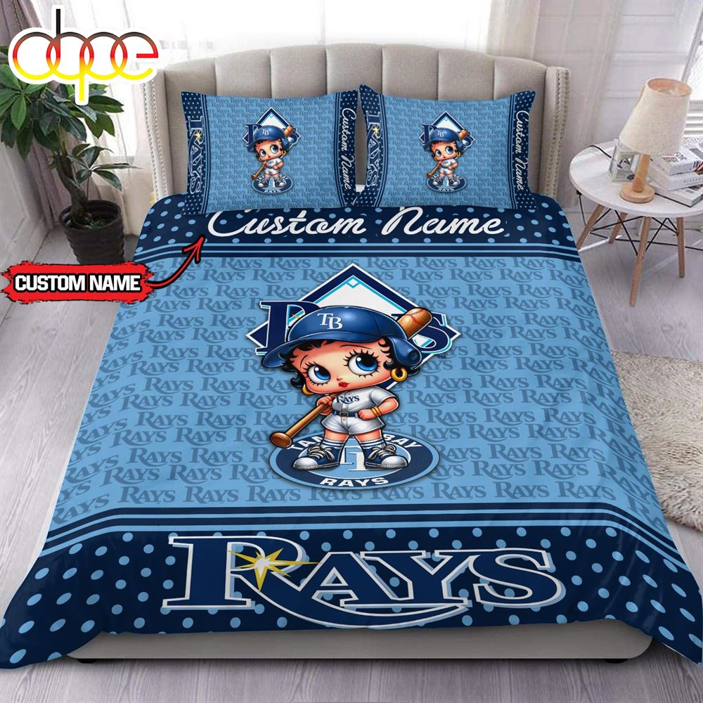 Personalized Name MLB Tampa Bay Rays Baseball Bedding Set