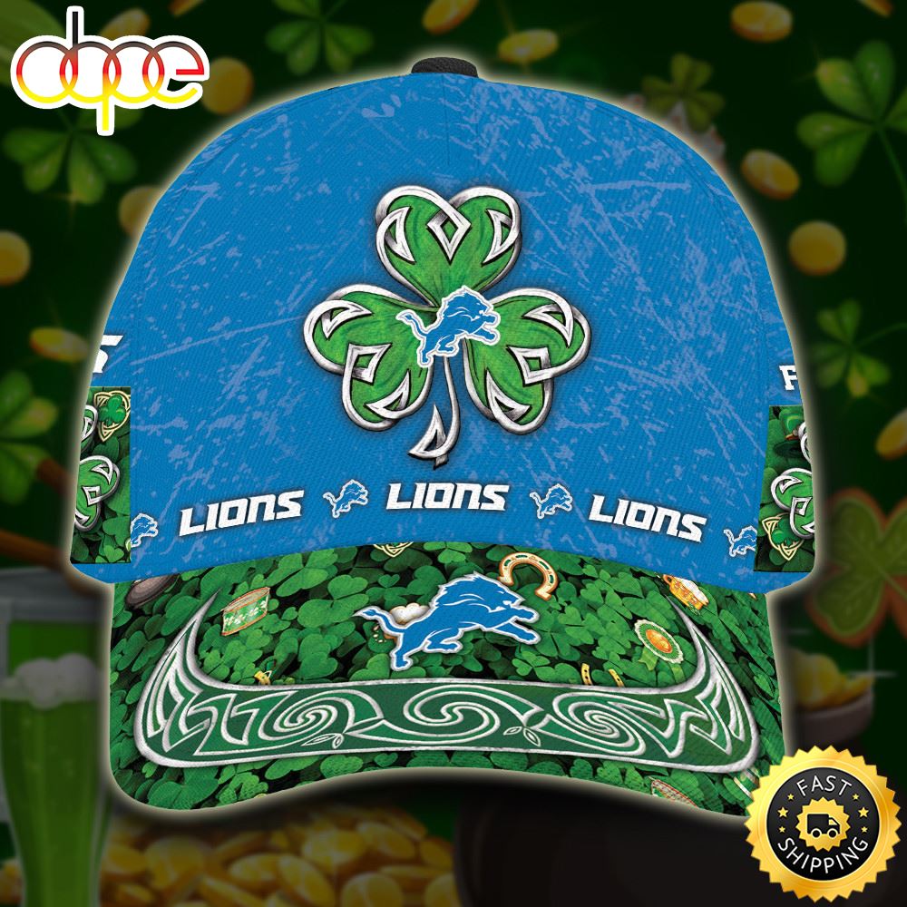 Personalized Detroit Lions St Patrick's Day All Over Print 3D Classic Cap-TPH