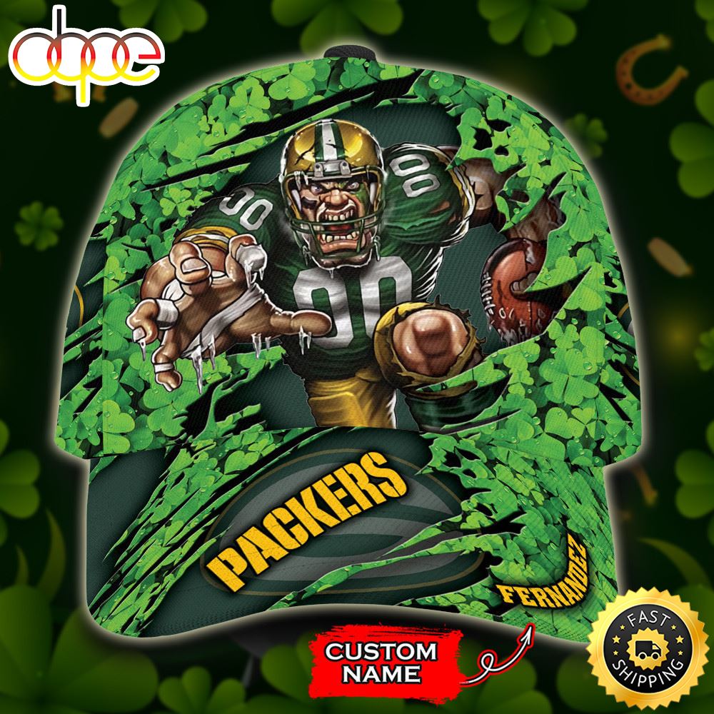Personalized Green Bay Packers St Patrick's Day Mascot All Over Print 3D Classic Cap-TPH