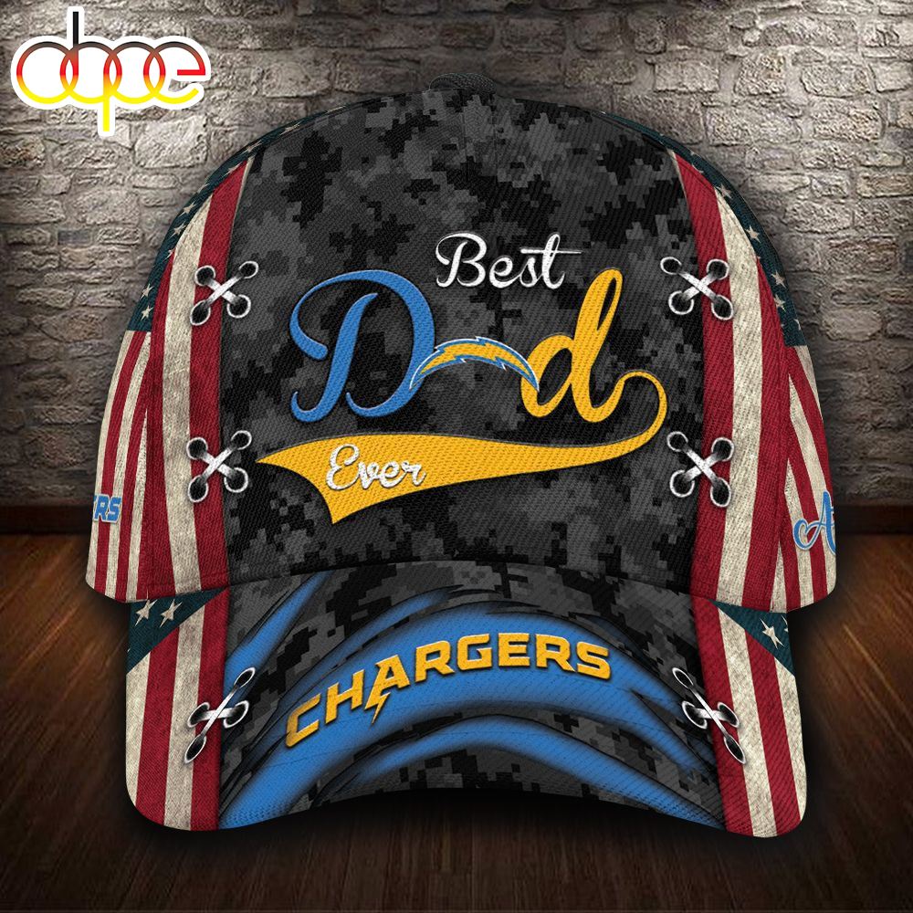 Personalized Los Angeles Chargers Best Dad USA Flag All Over Print 3D Baseball Cap