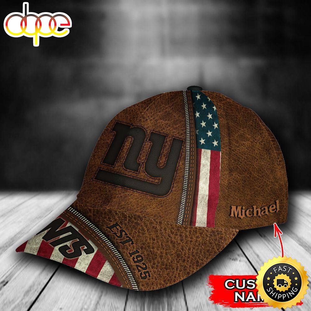 Personalized New York Giants USA Flag Zipper All Over Print 3D Classic Cap