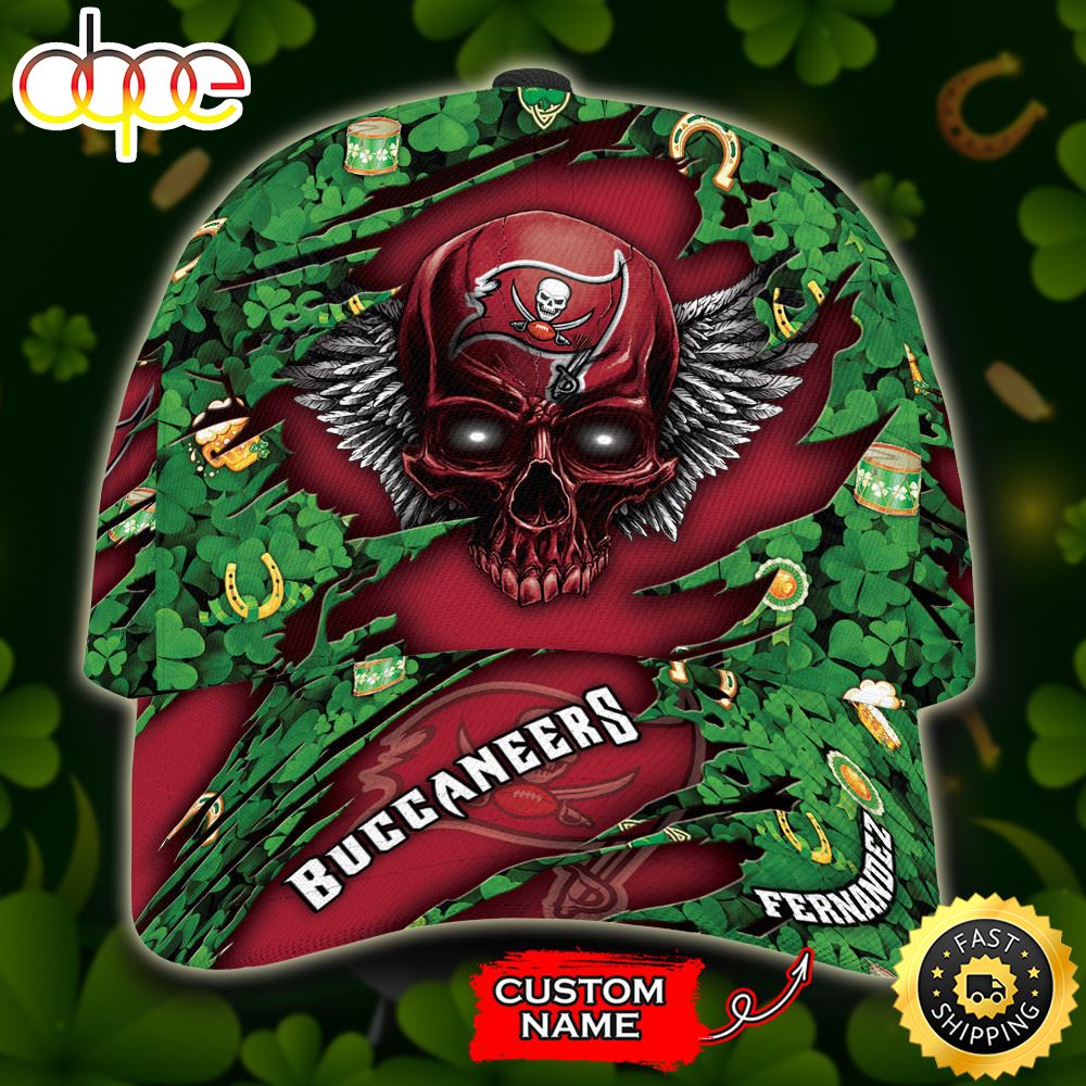 Personalized Tampa Bay Buccaneers St Patrick's Day Skull All Over Print 3D Classic Cap-TPH