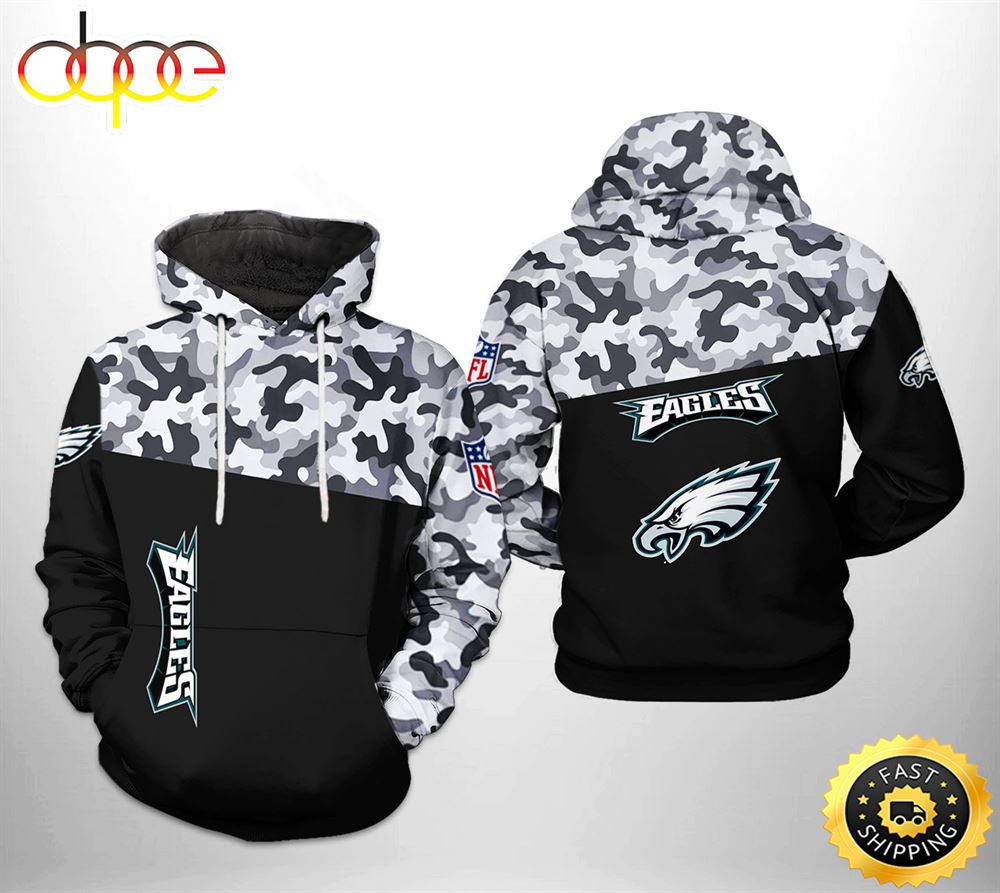 Philadelphia Eagles NFL Camo Veteran Team 3D Printed HoodieZipper Hoodie