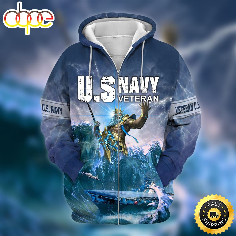 Premium U.S Navy Veteran Zip Hoodie