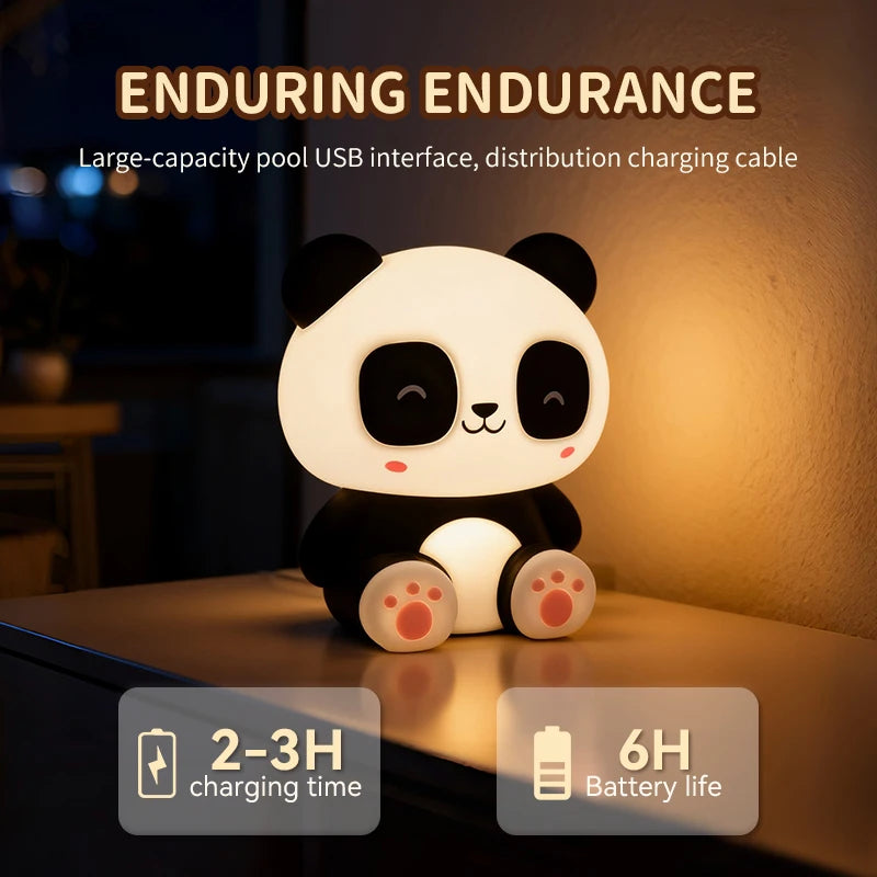 New Panda Night Light,Rechargeable Table Lamp,Touch-Control Dimming,Timer Function, Ideal for Home Decor, Perfect Gift Choice