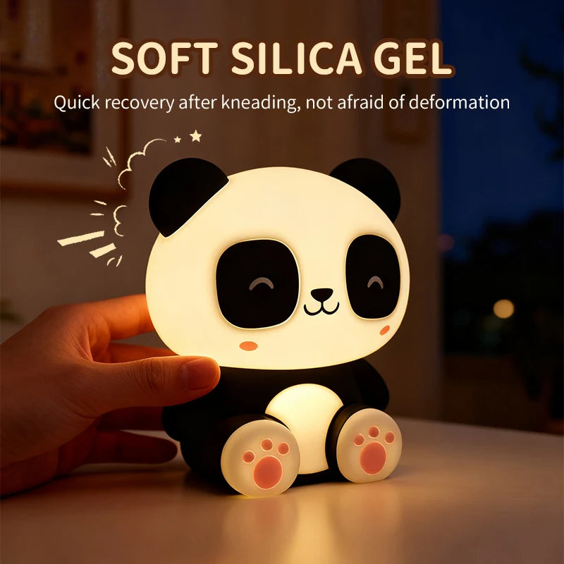 New Panda Night Light,Rechargeable Table Lamp,Touch-Control Dimming,Timer Function, Ideal for Home Decor, Perfect Gift Choice