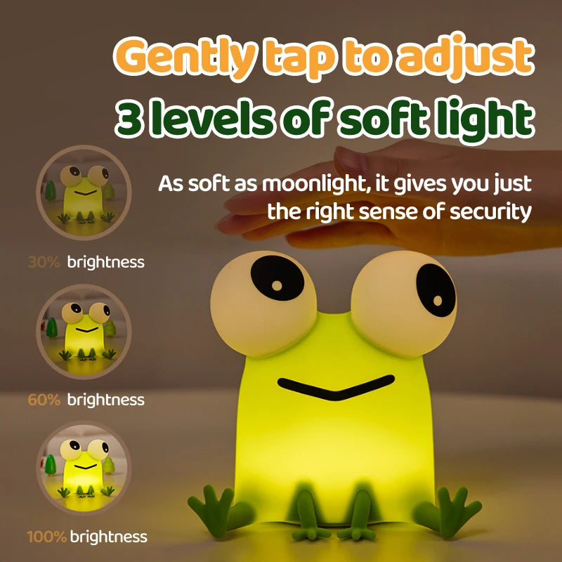 Cute LED Novelty Animal Night Light Dimmable Soft Silicone Nursery Nightlight For Kids Rechargeable Bedroom Touch Beside Lamp