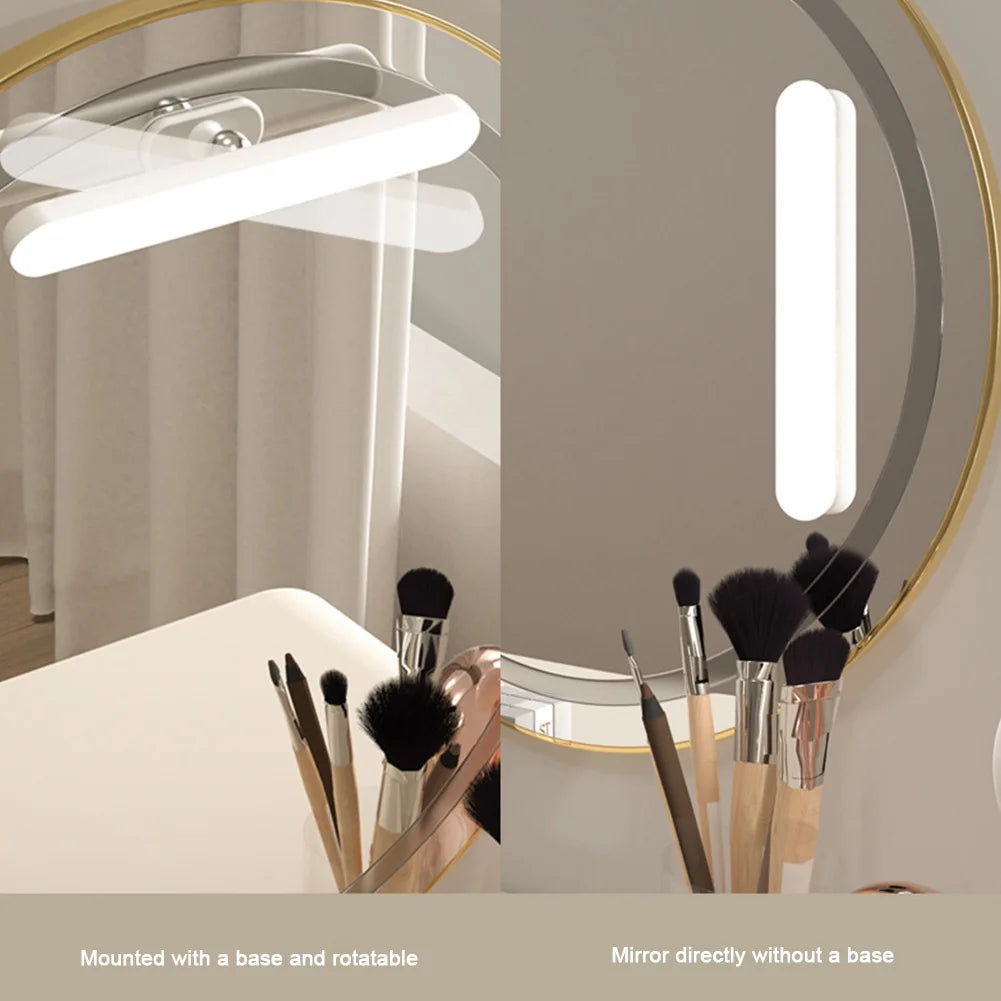 Wireless Mirror Vanity Lights Battery Operated LED Magnetic Cabinet Lights Adjustable Color Brightness & Angle for Home Bathroom
