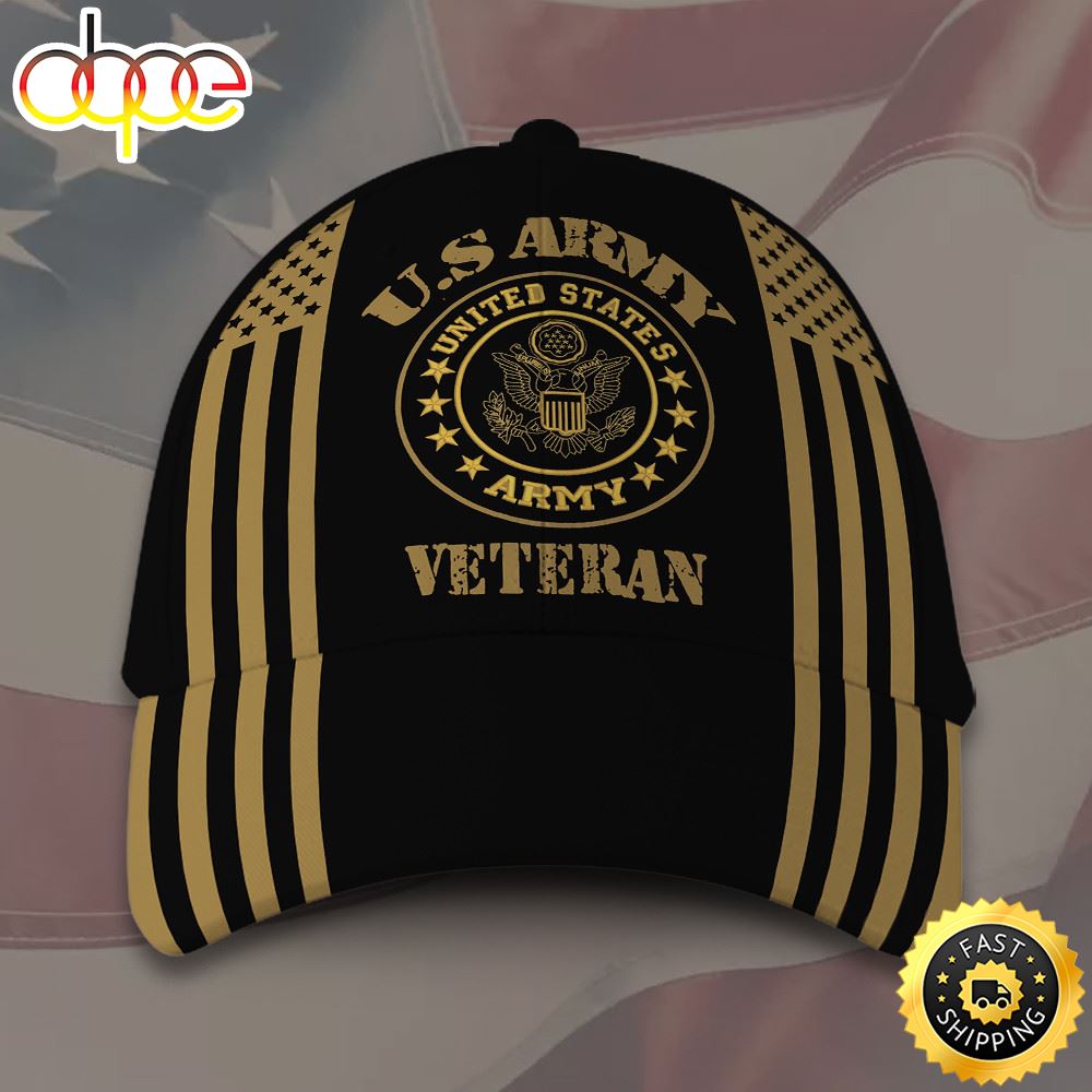 Veteran American Flag Hat Proud US Military US Army Veteran Hat Classic Cap PNG104127Pb