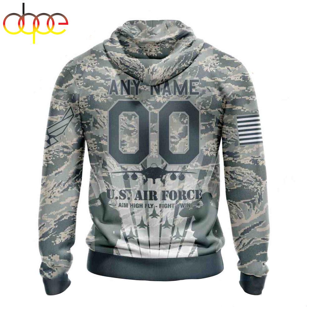 Custom Name And Number NFL San Francisco 49ers Honor US Air Force Veterans 3D Hoodie Shirt