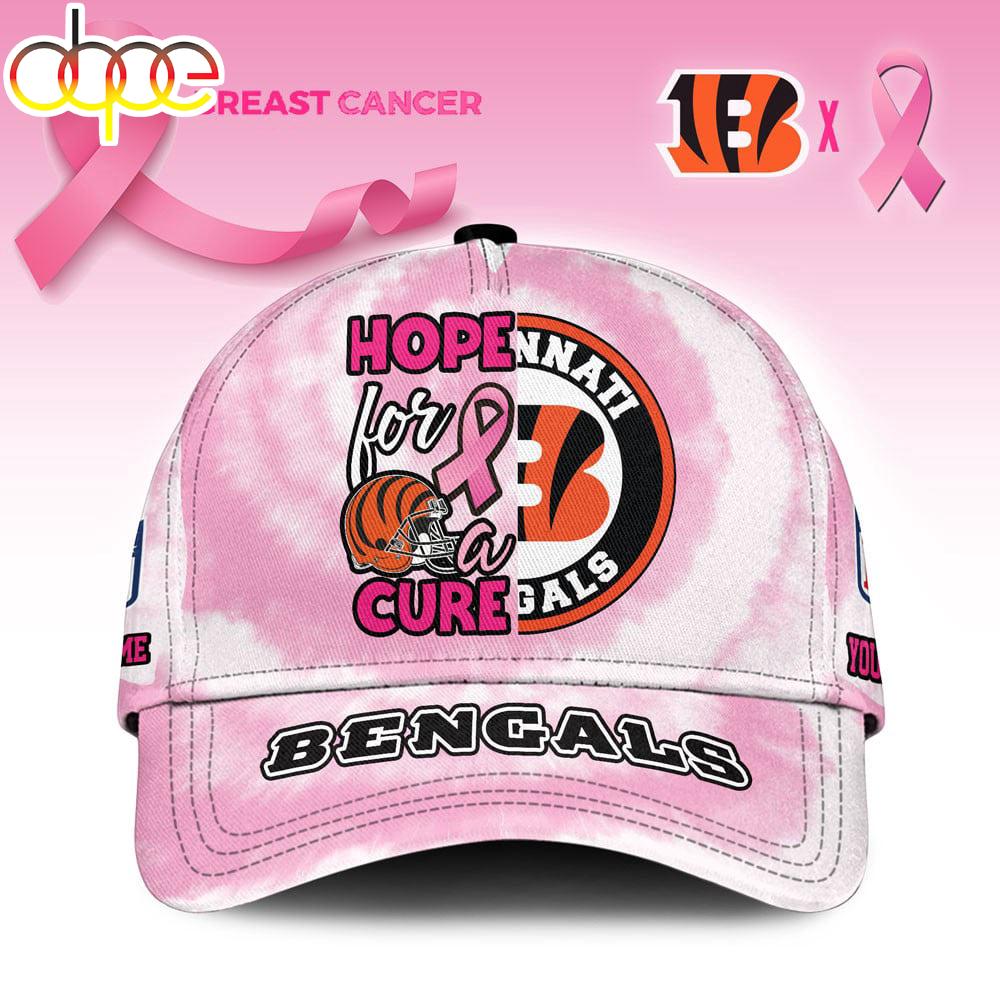 Custom Name Cincinnati Bengals NFL Breast Cancer Awareness Baseball Cap