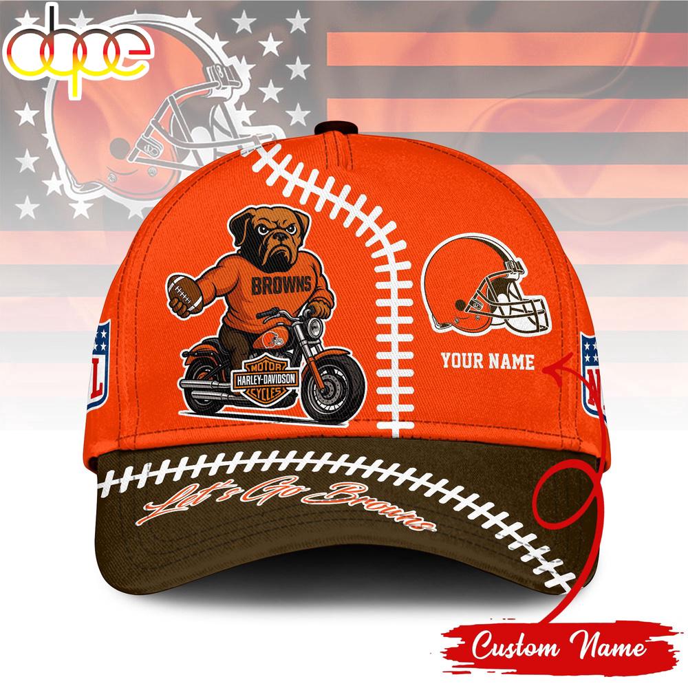 Custom Name Cleveland Browns NFL Harley Davidson Classic Baseball Cap