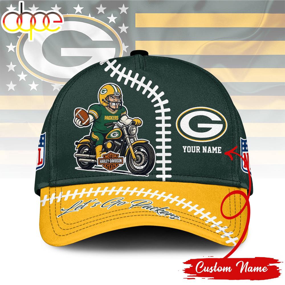 Custom Name Green Bay Packers NFL Harley Davidson Classic Baseball Cap