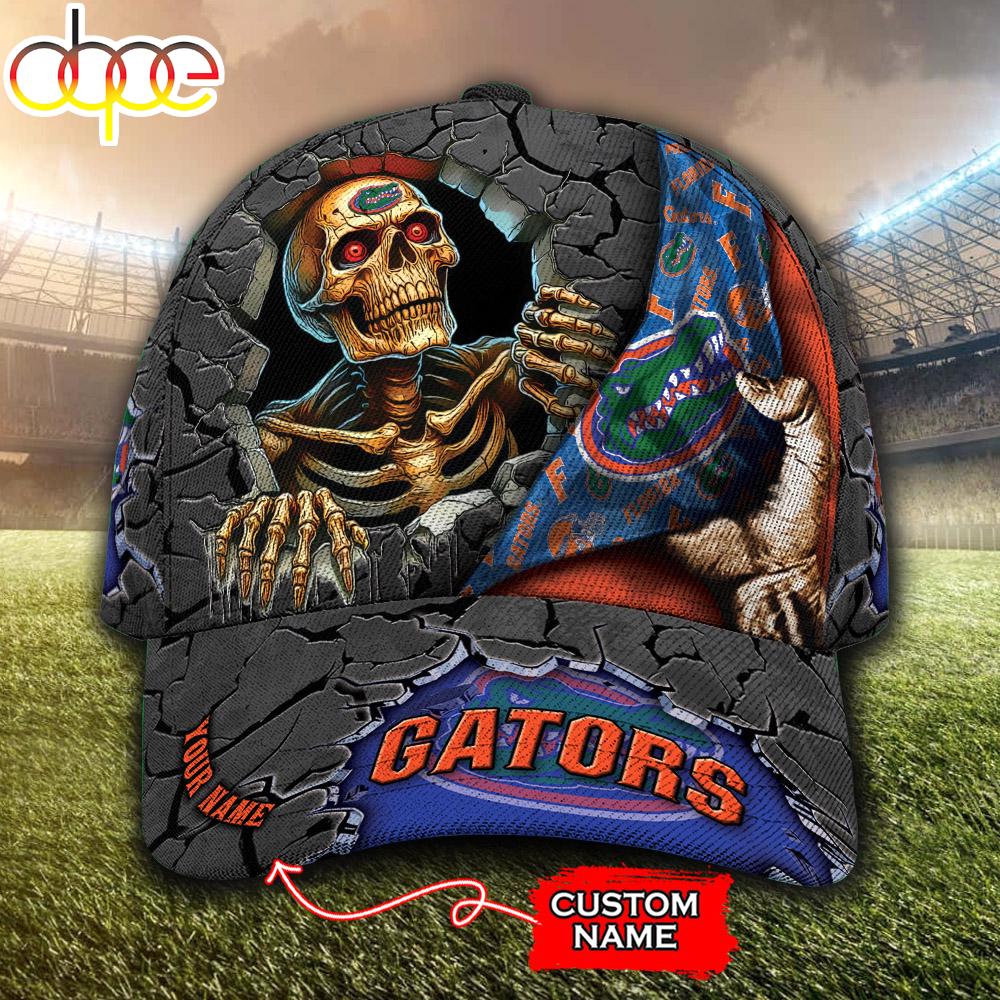 Custom Name NCAA Florida Gators Skeleton Halloween Classic Cap