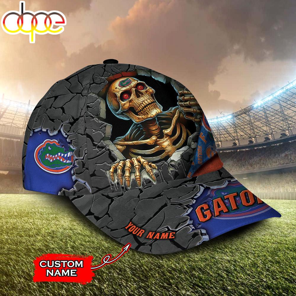 Custom Name NCAA Florida Gators Skeleton Halloween Classic Cap