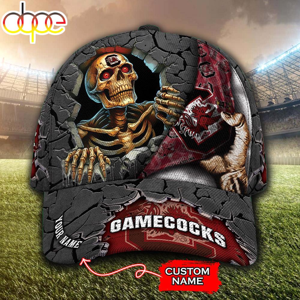 Custom Name NCAA South Carolina Gamecocks Skeleton Halloween Classic Cap
