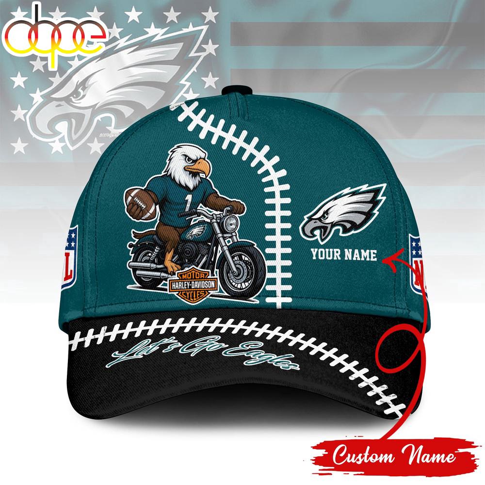 Custom Name Philadelphia Eagles NFL Harley Davidson Classic Baseball Cap