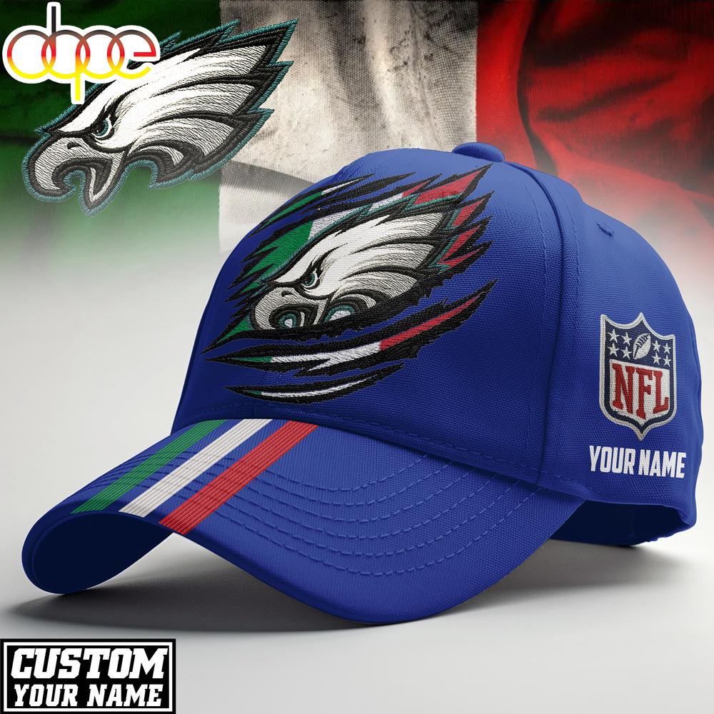 Custom Name Philadelphia Eagles NFL Italy Classic Cap