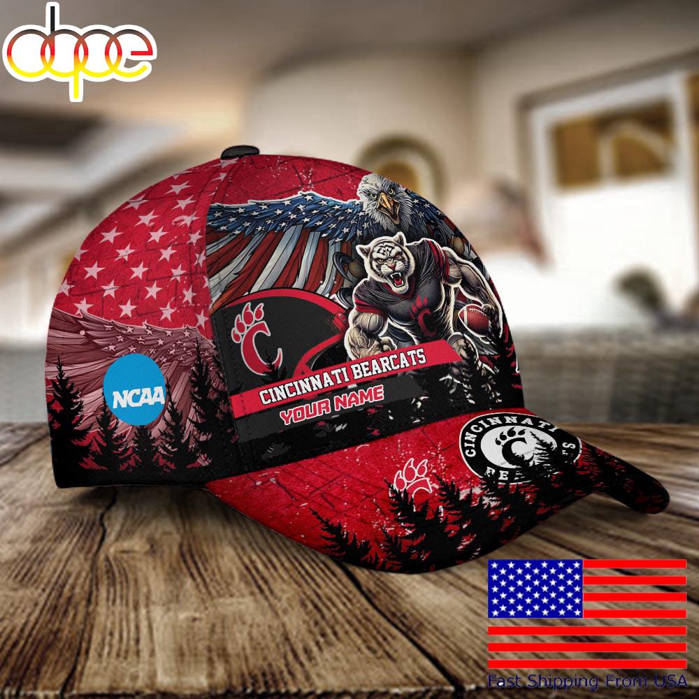 NCAA Cincinnati Bearcats Mascot Logo Custom Name Baseball Cap  For Fans