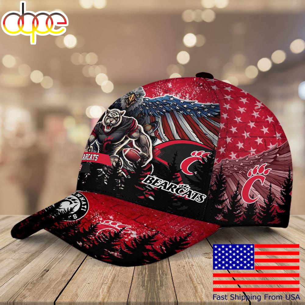 NCAA Cincinnati Bearcats Mascot Logo Custom Name Baseball Cap  For Fans