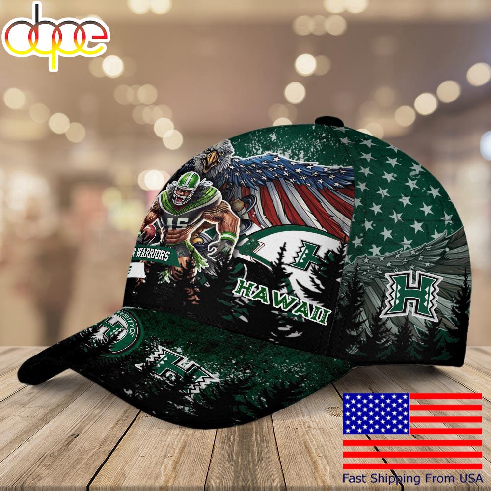 NCAA Hawaii Rainbow Warriors Mascot Logo Custom Name Baseball Cap  For Fans
