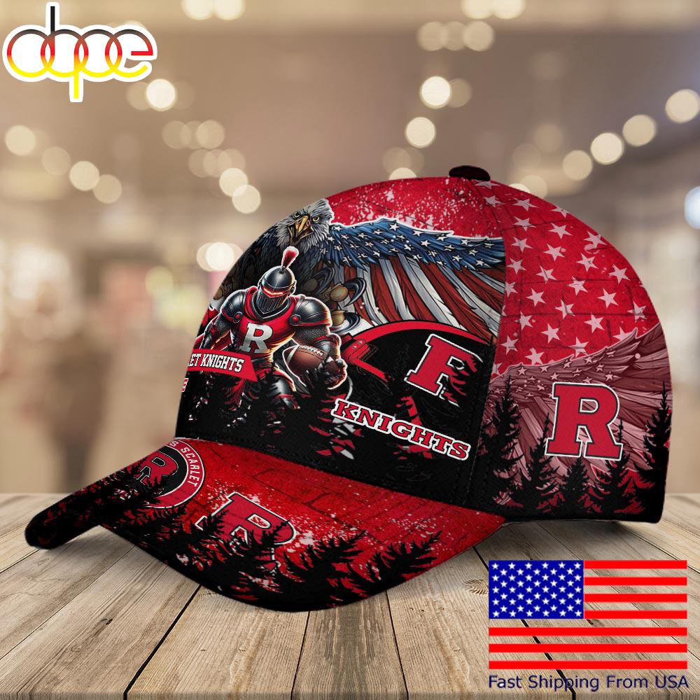 NCAA Rutgers Scarlet Knights Mascot Logo Custom Name Baseball Cap  For Fans