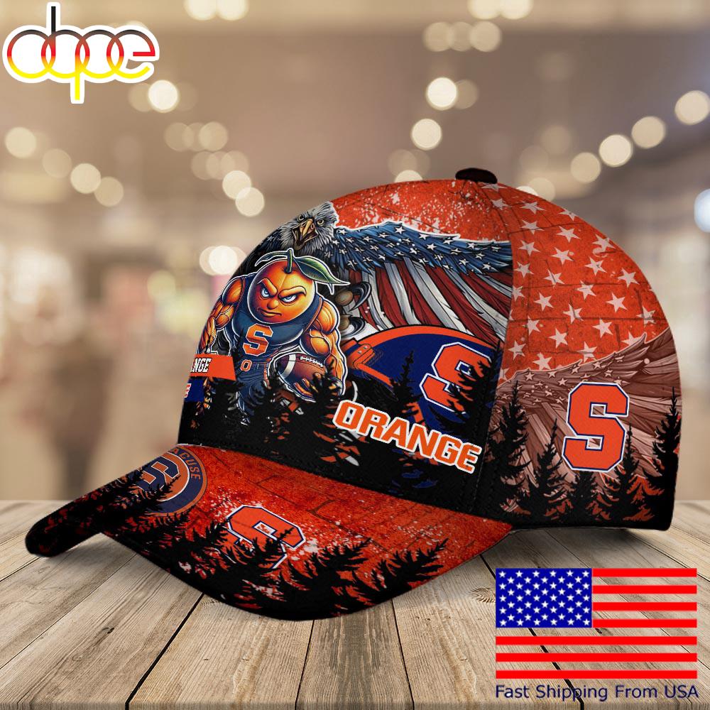 NCAA Syracuse Orange Mascot Logo Custom Name Baseball Cap  For Fans