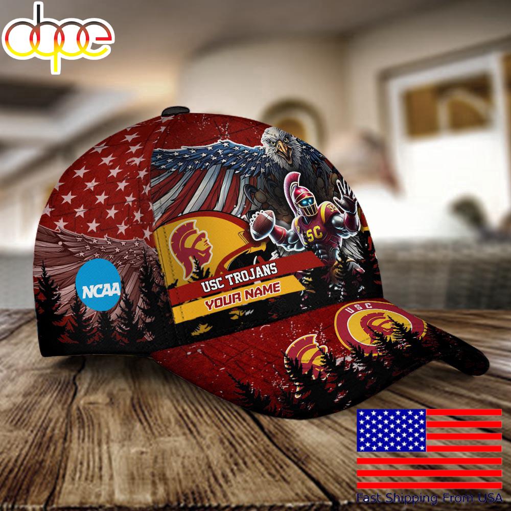 NCAA USC Trojans Mascot Logo Custom Name Baseball Cap  For Fans