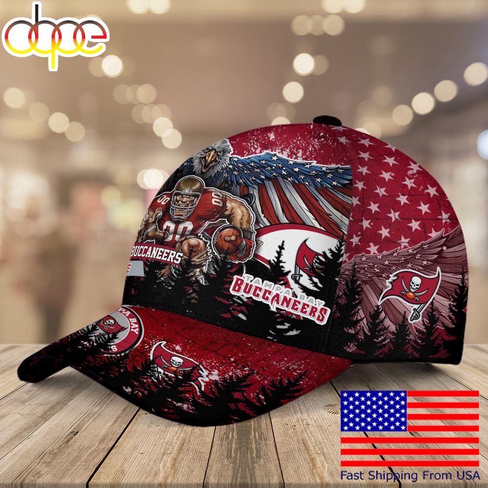 NFL Tampa Bay Buccaneers Mascot Logo Custom Name Baseball Cap  For Fans